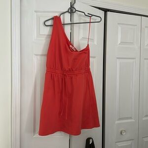 One shoulder dress with pockets